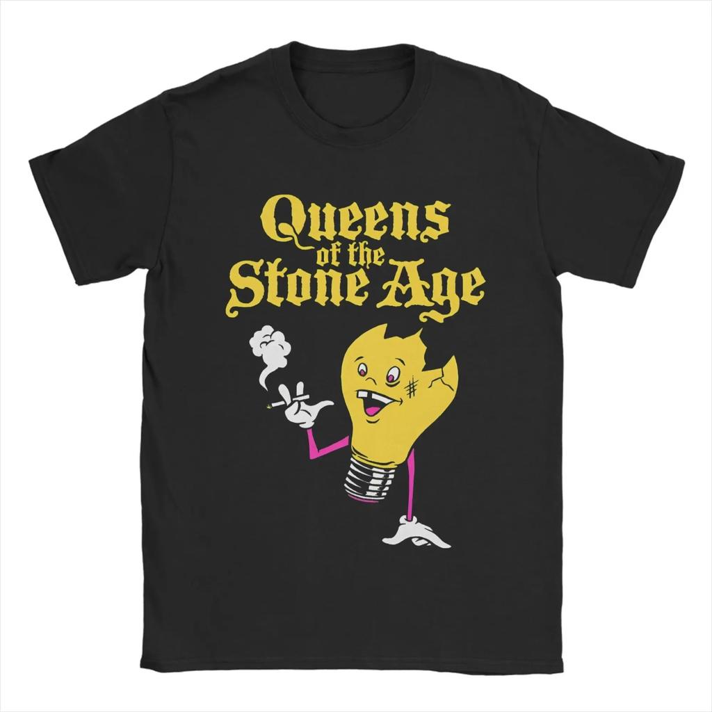 Футболка с графическим принтом Queens of The Stone Age Популярные Топы с коротким рукавом Уличный стиль Пляжная Хлопковая Самая продаваемая Оверсайз футболка