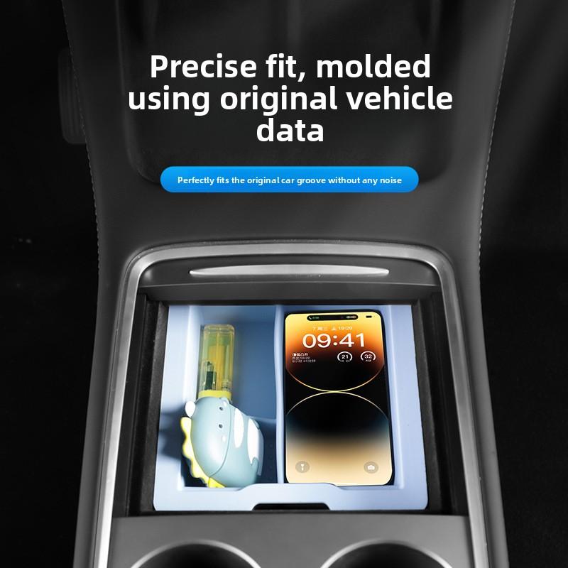 Car Sticker Hot For Tesla Model 3 Model Y 2020-2026 Central Control Storage Box Silicone Double Box Car Good Tools Car Modificat