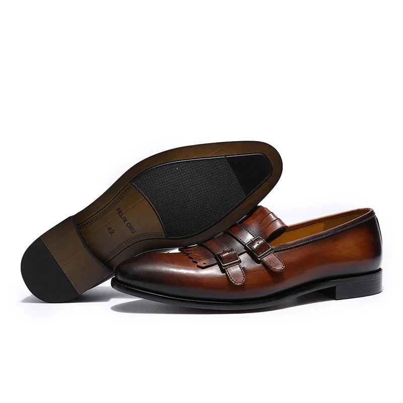 Модные дышащие мужские лоферы в европейском стиле из натуральной кожи с двойной пряжкой, туфли монки, свадебная вечеринка, банкет, слипоны, мужская обувь