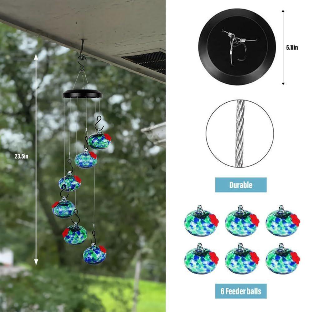 Charming Wind Chimes Hummingbird Feeders Perfect Garden Patio Decor for Outside