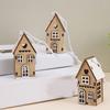 3 pcs  Christmas Small House Wooden Creative Ornament Pendant Christmas Ornament Gift Festive Celebration Home Decoration Props