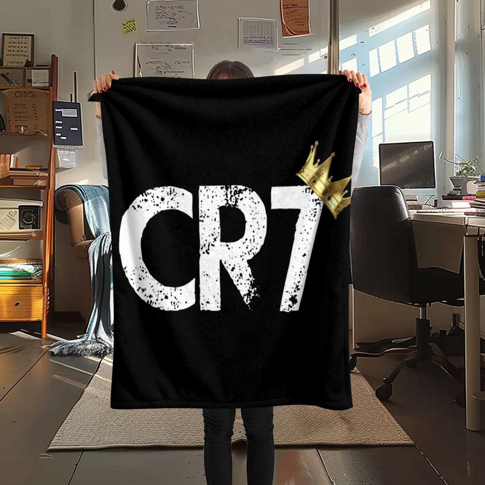 1PC CR7 Cristiano Ronaldo Patterned Flannel Blanket Suitable For All Seasons for Home Decor Warmth and Comfort Gifts Holiday Present