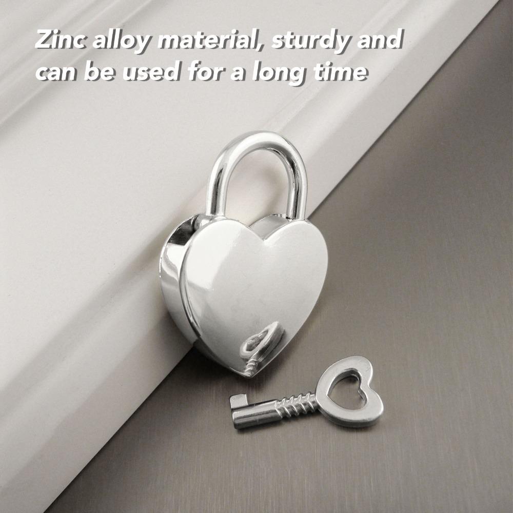 4sets 1.5 x 1.2 Inch Heart Shaped Padlock Metal Decorative Love Lock For Jewelry Box