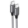 Кабель USB-C на USB-C Быстрая зарядка 3A для Xiaomi 12-12T Pro 13 Ultra 11i 11T Pro Mi 11 Lite - Усиленный нейлон Серый 1М