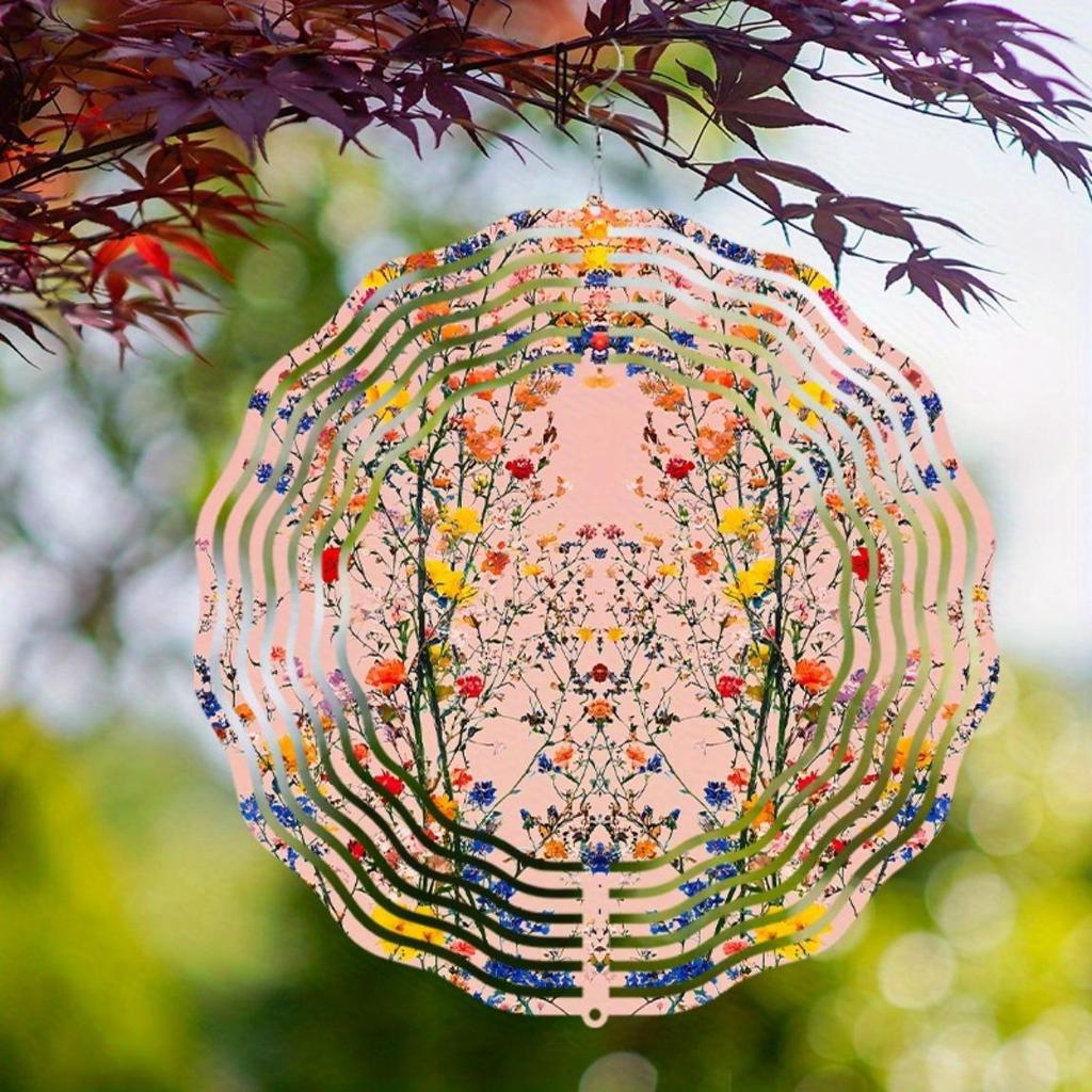 10 Inch Hanging Wind Chime Rotating Design with 360 Hook for Spring Summer Balcony Garden Decoration Unique Style To Enhance Space Atmosphere