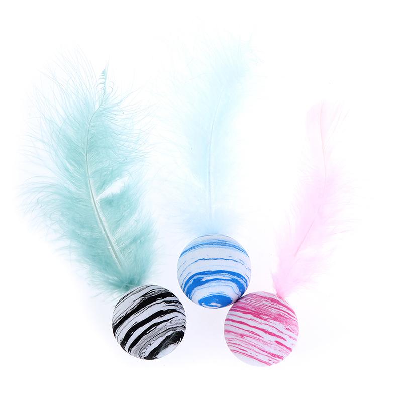 Cat Toy Star Ball Plus Feather Eva Light Foam Ball Throwing Funny Interactive