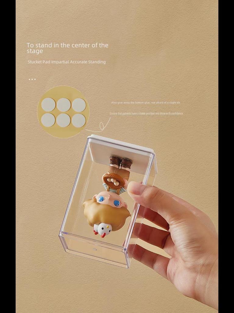 Acrylic Blind Box Display Stand - Transparent Dust-Proof Storage for Dorms & Collectibles