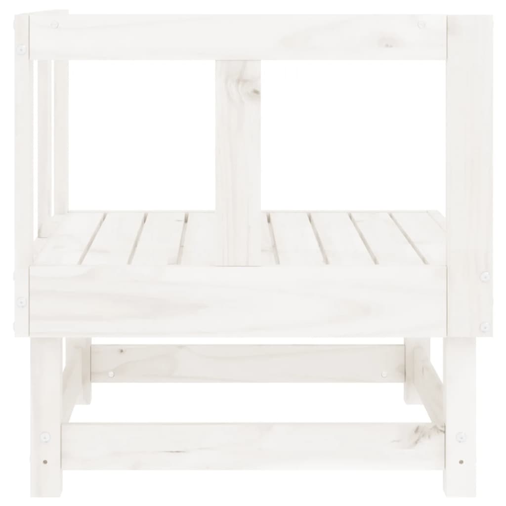 Garden Corner Sofa Set 2 pcs White Solid Pine Wood