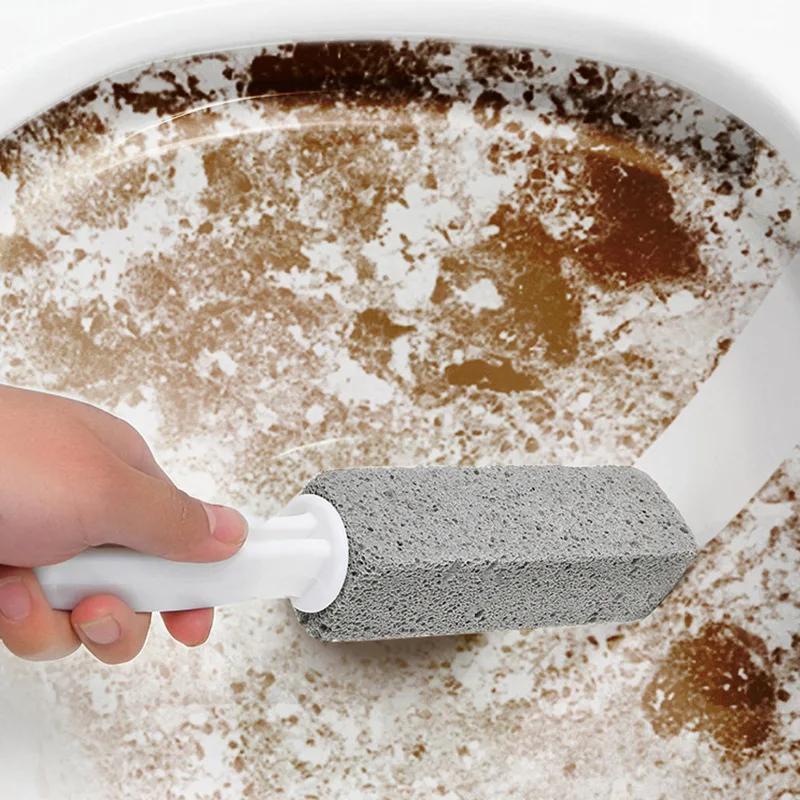 Toilet Cleaning Brush Pumice Stone with Handle Bathroom Seat Limescale Rust Stain Dirt Removal Wand Kichten Sink Tile Stick Tool