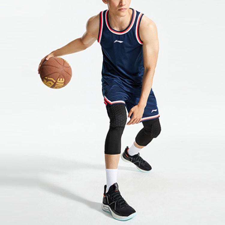 Li Ning Sports Баскетбольная серия Повседневный дышащий костюм для баскетбольных соревнований Мужская спортивная одежда Гуандун-синий AATR009-1