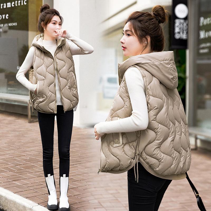 Autumn and winter new down cotton vest female students loose vest outside wear vest vest jacket