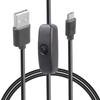 USB to Tiny USB Charging Cable Featuring On Off Switches 30cm/100cm for Convenient Power Control of Electronic Devices