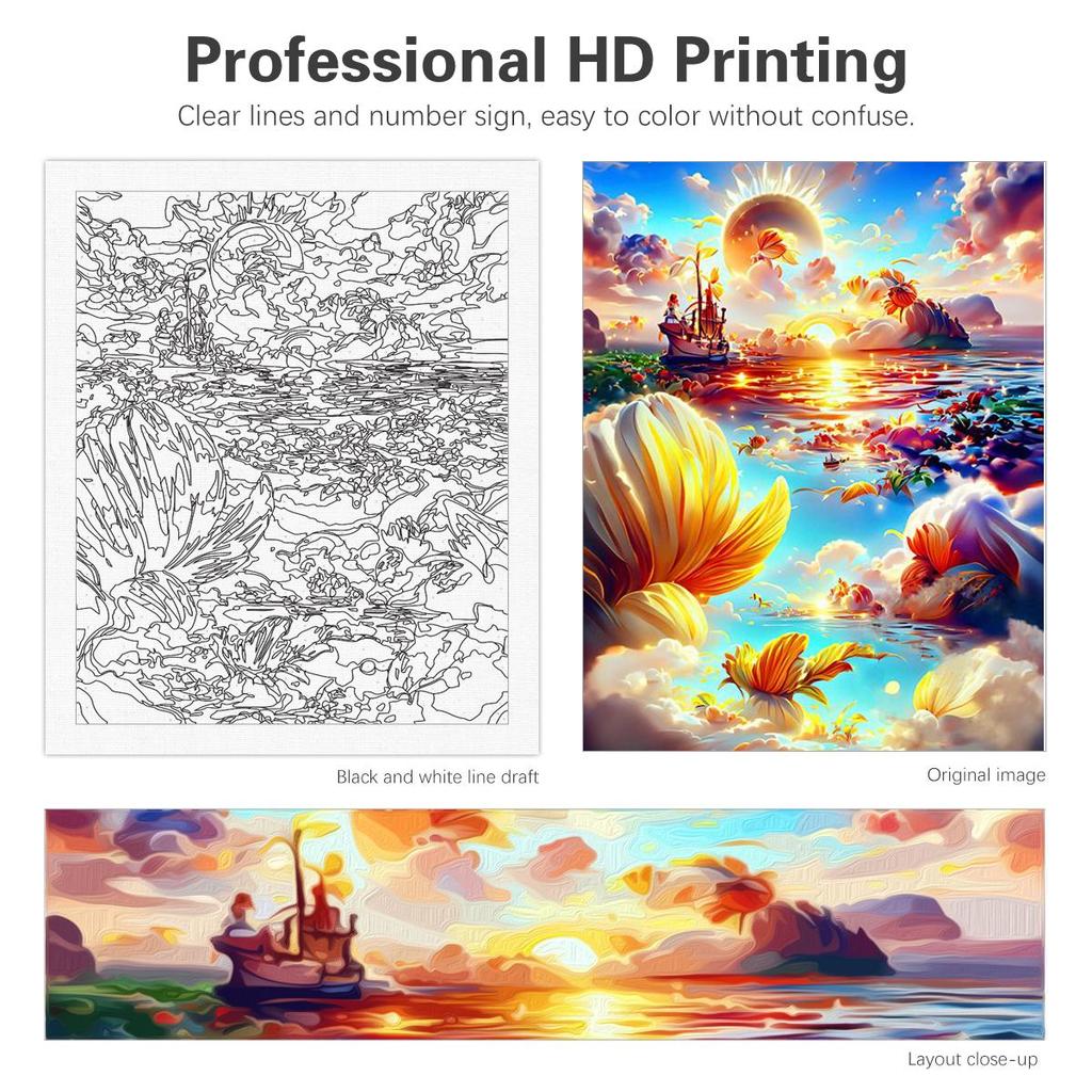 RUOPOTY Diy Paint By Number For Adults Canvas Rose Flowers Kits Acrylic Easy Painting By Numbers For Wall Home Decor 40x50cm