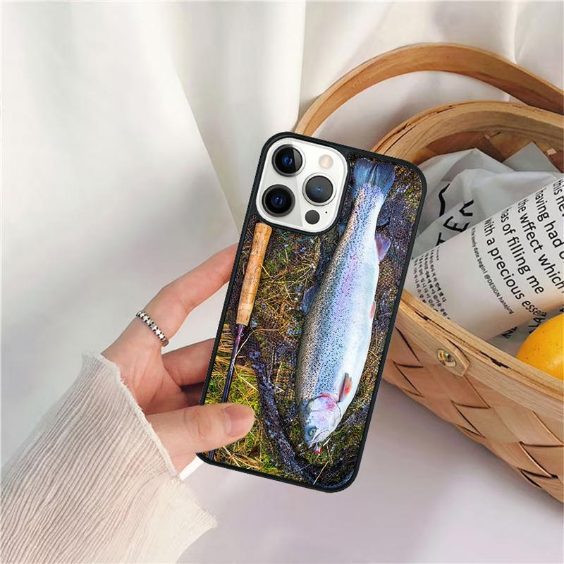 Rainbow Trout Fishing Skin Mobile Celular Phone Cases for iPhone 17 Air 16 15 14 12 13 PLUS 11 PRO MAX Coque Fundas