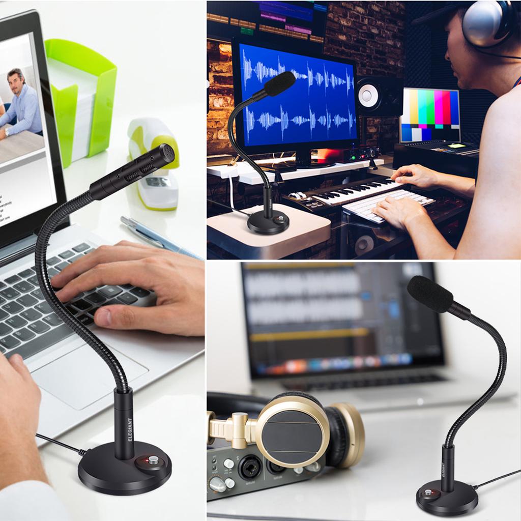 ELEGIANT EGM-01 USB-микрофон на подставке Мини-конденсаторный микрофон с переключателем для Mac Windows 7, 8, 10 и ПК