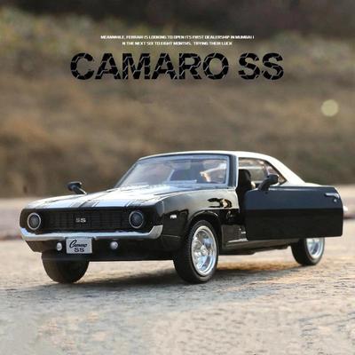1969 Chevrolet Camaro SS Ретро Суперкар 5-дюймовая Металлическая Машинка Симуляция Литой & Игрушечный Транспорт RMZ city 1:36 моделей из сплава, подарки для детей