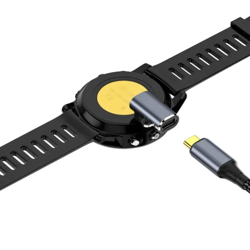 Переходник-коннектор для зарядки USB Type C/Micro/IOS на 4-контактный для часов Garmin Fenix 7/6/5/7X/6X/5X/ Venu 2 plus