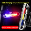 Водонепроницаемые фонари для велосипеда с зарядкой через USB, задний фонарь для внедорожного велосипеда, три цвета, предупреждающий свет для ночной езды, оборудование для велоспорта на открытом воздухе