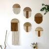 Handmade Wooden Tassel Tapestry Macrame Wall Hanging Ornament Long Tassel Half Round Tapestry