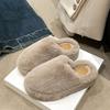 Красивые ~ Толстые пушистые тапочки большого размера, женская верхняя одежда 2025 года, осень-зима, новые нескользящие домашние тапочки из хлопка с мешковиной