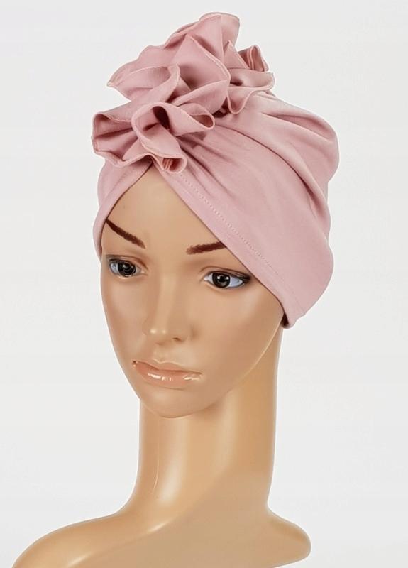 Luba Turban Powder Pink Ruffled Hat Without Pattern Even After Chemotherapy