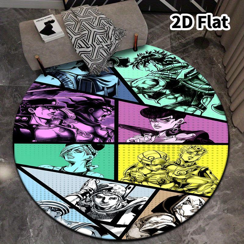 Ковер круглый ковер JoJo's Bizarre Adventure для гостиной, спальни, дивана, игровой комнаты, нескользящий коврик для пола