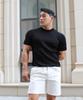 Bestfit Облегающий Ребристый Круглый Вырез Короткий Рукав Вязаный A211