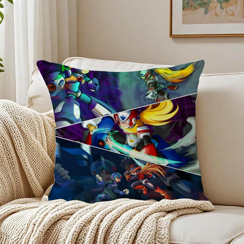 Classic Retro Japanese Game RRockman Mega Man Cushion Cover Pillowcase Antidustmite living Room Sofa Decor Cushion Room
