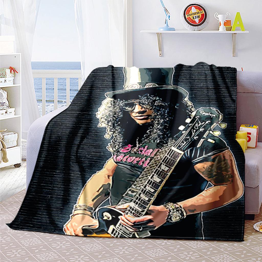 Guitarist Top Hat Guitar Soft Comfortable Blanket Suitable All Seasons Perfect Gift Office Nap Outdoor Travel