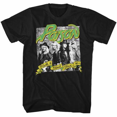 Poison Flesh Blood Banner Black Adult T-Shirt