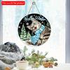 1 шт. 2d плоская круглая деревянная доска с надписью Deroro Welcome Black Cat Floral Season Sign - 20 см для улицы, крыльца, фермерского дома, дома, настенного декора