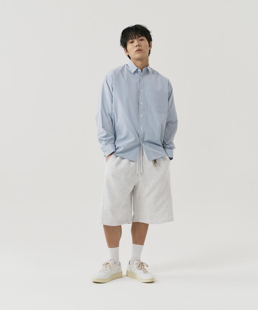 GNOK Curved Sweat Shorts [White Melange]