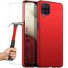 Protective Case - PROSHOP - for Samsung Galaxy A12 - Flexible - Red - 2 Tempered Glass Included