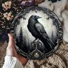 Готический Темный Загадочный Ворон Воронья Старинный Изящный Лесной Искусство D Плоская Круглая Металлическая Жестяная Вывеска Настенное Искусство Табличка Для Домашнего Декора