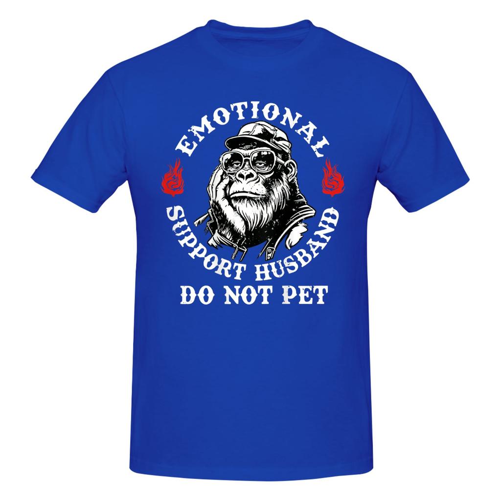 1 Piece Emotional Support Husband Do Not Pet Funny Monkey Funny 100 Cotton Tshirt Emotional Support Husband Tees Tops For Unisex