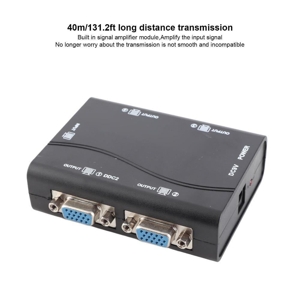 1920x1440 Video Distribution Duplicator 1 In 4 Out 250MHz VGA Splitter Amplifier Box For Projector
