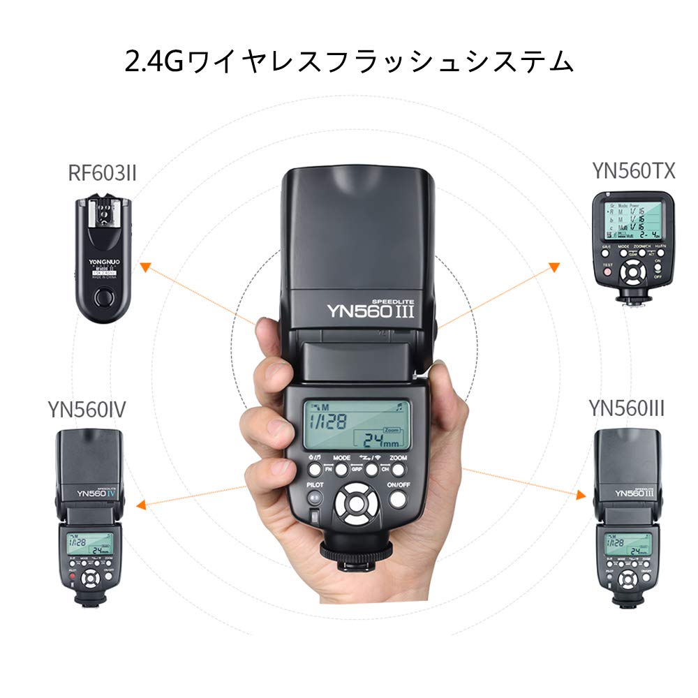 Система беспроводного запуска вспышки Yongnuo Speedlite Strobe, совместимая с GN58 для Canon Nikon Pentax Oympus YN560-III, встроенная клипса 2.4G RF-602/603