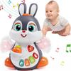 Музыкальная игрушка Пасхальный кролик, Танцующий, Ползающий, Для игры на животике, Со светом, Обучающий подарок на Пасху для младенцев и наполнение для корзинки для мальчиков и девочек