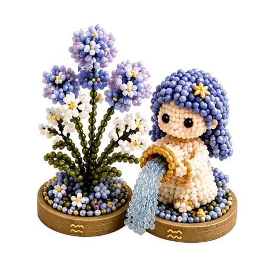 12 Zodiac Signs Bead Craft Kit DIY Beaded Garden Kit 3d Beaded Astrology Flower Kit