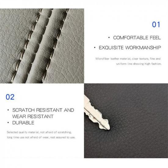 Leather Center Console Lid Armrest Cover Trim Black For Toyota Avalon 2005-2012