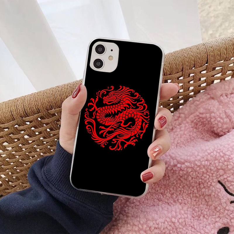 Модный чехол для телефона с рисунком дракона и животным для iphone 13 8 7 6S Plus X 5S SE 2020 XR 11 12 mini pro XS MAX