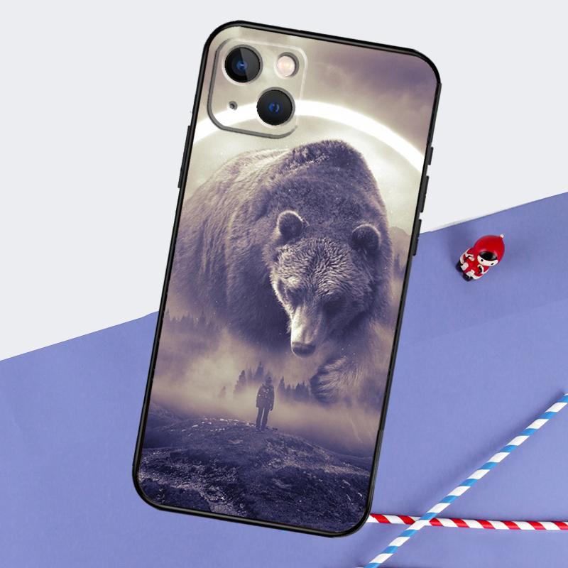 Cute Cartoon Bear Phone Case For iPhone 16 Pro 15 Pro 11 12 13 14 Pro Max Mini XR 16e 15 16 Plus Cover Shell