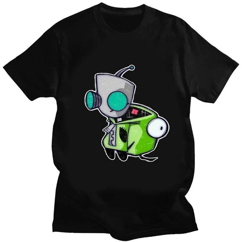 Футболка с рисунком «Захватчик Зим» Kawaii Zim Image, милая футболка с мультяшным принтом, унисекс, женская футболка в стиле ретро, ​​модная футболка для творчества с короткими рукавами