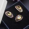 Natural Golden Citrine Jewelry Sets 925 Sterling Silver Earrings Ring Oval 10*8mm Gemstone Jewellry for Women Wedding Gift