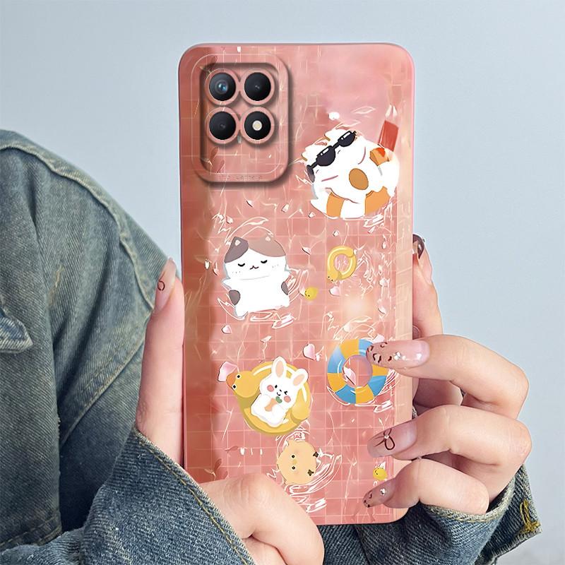 Чехол для телефона OPPO Realme 8i 4G RMX3151 RMX3286 Мягкий силиконовый Capa для realme Narzo 50 Милый панда Мультяшный Цветок Funda Чехол