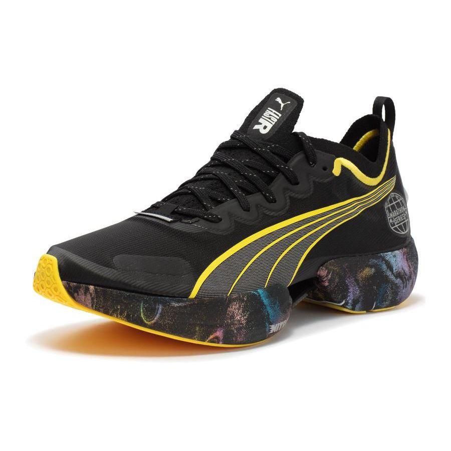 Puma Мужские кроссовки Fast-R Nitro Elite Marathon Series Black Yellow-Blaze Strawberry-Burst 378465-01