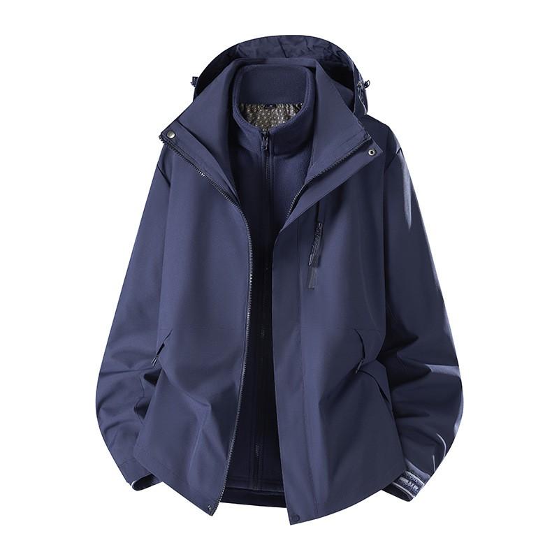 3-in-1 Detachable Waterproof Windproof Fleece Lined Outdoor Jacket Men Women Winter Fall Hiking Camping Skiing