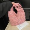 2024 Autumn/Winter Large Capacity Knitted Wool Shoulder Bag: Korean Fashion Underarm Hand-held Woven Women's Bag