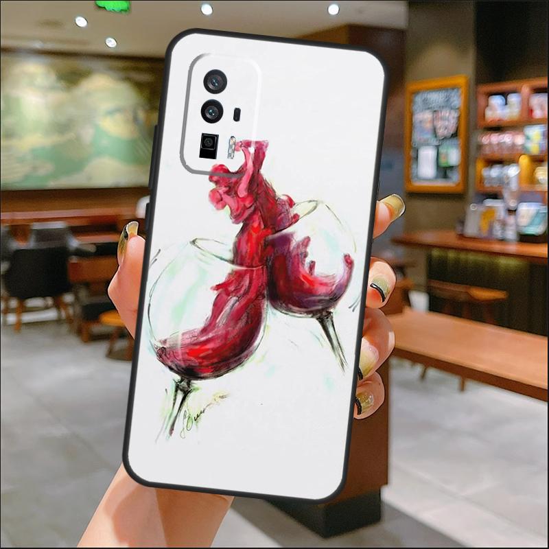 Чехол-арт из красного винного стекла для Xiaomi 15 14 Ultra 13 11T 12T 13T 14T Pro POCO X7 Pro X3 X5 X6 M6 F5 F6 Pro