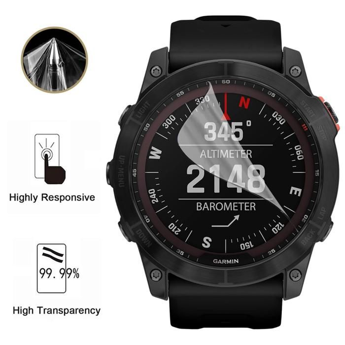 Protection écran pour Garmin Fenix 7X [Pack 6] Film Plastique Protecteur Résistant Ultra Mince Phonillico